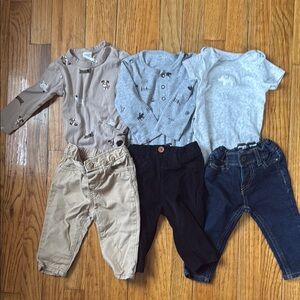 Stylish Baby Clothing Set in Neutral and Blue Tones